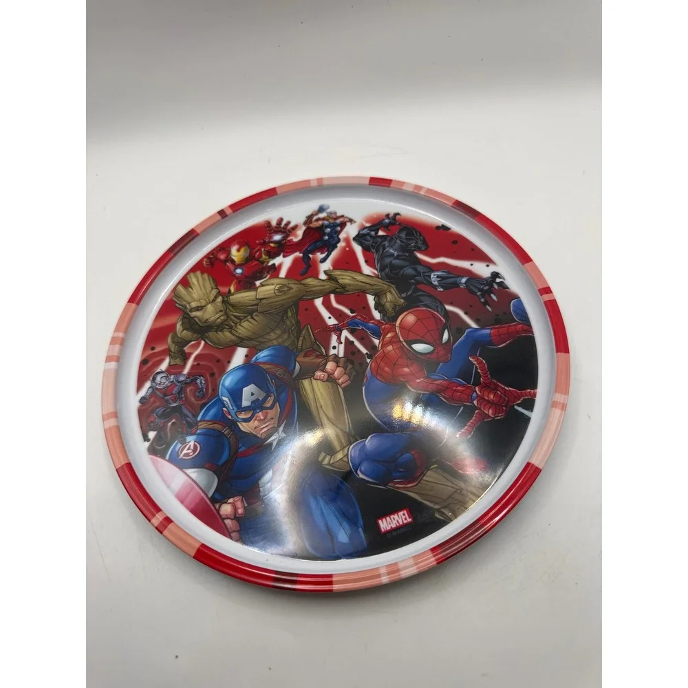 Zack designs Marvel Avengers Round‎ plate Captain America Spiderman